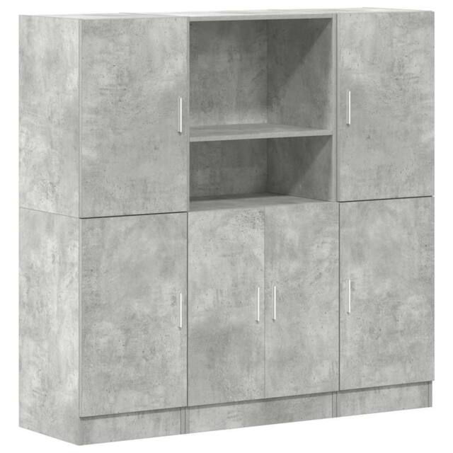 Berkfield Home 3 Piece Kitchen Cabinet Set Concrete Grey Engineered Wood - image 1