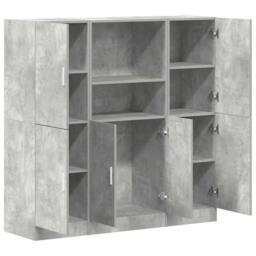 Berkfield Home 3 Piece Kitchen Cabinet Set Concrete Grey Engineered Wood - thumbnail 4