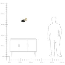Wyld and Coco Wall Lamp Black and Gold Steel Double Cone Shade Modern Glam - thumbnail 7