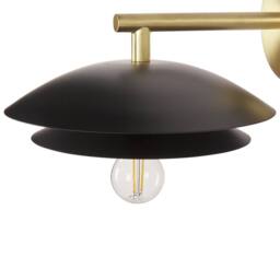 Wyld and Coco Wall Lamp Black and Gold Steel Double Cone Shade Modern Glam - thumbnail 4