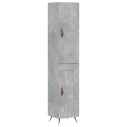Berkfield Home Highboard Concrete Grey 34.5x34x180 cm Engineered Wood - thumbnail 3