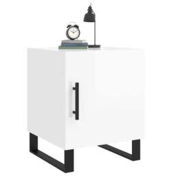 Berkfield Home Modern Bedside Cabinets 2 pcs High Gloss White 40x40x50 cm Engine - Size: 40 x 40 x 50 cm - thumbnail 4