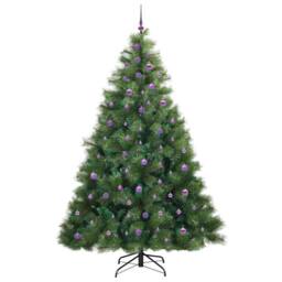 Berkfield Home Artificial Christmas Tree with 300 LEDs Green 240 cm PE & PVC - thumbnail 4