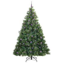Berkfield Home Artificial Christmas Tree with 300 LEDs Green 240 cm PE & PVC - thumbnail 3