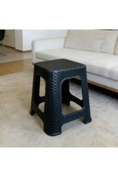 KDMD Large Plastic Rattan Backless Stool 28x28x46cm Random Colors - Size: 28 x 28 x 46 cm - thumbnail 2