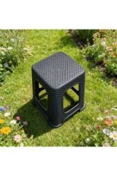 KDMD Large Plastic Rattan Backless Stool 28x28x46cm Random Colors - Size: 28 x 28 x 46 cm - thumbnail 4