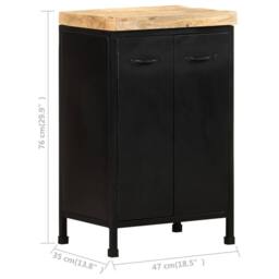 Berkfield Home Sideboard 47x35x76 cm Rough Mango Wood in Brown - Size: 47 x 35 x 76 cm - thumbnail 9