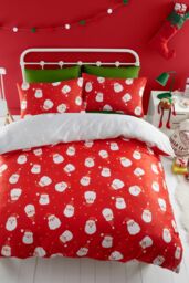 Bedlam 'Santa Please Stop Here' Glow in the Dark Duvet Cover Set in Grey - Size: Double - thumbnail 3