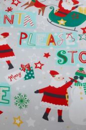 Bedlam 'Santa Please Stop Here' Glow in the Dark Duvet Cover Set in Grey - Size: Double - thumbnail 4