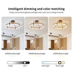 NIVOR 50W Dimmable LED Ceiling Light 1-Ring Crystal Pendant Chandelier in Metallic Gold - thumbnail 4