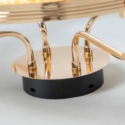NIVOR 50W Dimmable LED Ceiling Light 1-Ring Crystal Pendant Chandelier in Metallic Gold - thumbnail 9