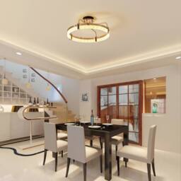 NIVOR 50W Dimmable LED Ceiling Light 1-Ring Crystal Pendant Chandelier in Metallic Gold - thumbnail 6