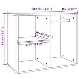 Berkfield Home Dressing Cabinet Concrete Grey 80x40x65 cm Engineered Wood - Size: 80 x 40 x 65 cm - thumbnail 7
