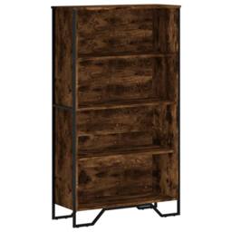 Berkfield Home Modern Bookcase Smoked Oak 80x31x137.5 cm Engineered Wood in Brown - thumbnail 3
