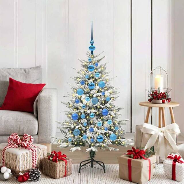 Berkfield Home Artificial Pre-lit Christmas Tree with Ball Set Green 120 cm - image 1