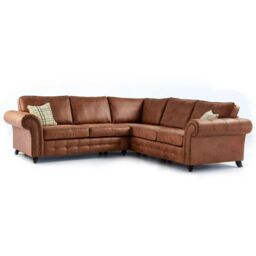 LUXURY LIFE Oakley Corner Fabric Sofa in Tan - thumbnail 1