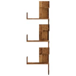 Berkfield Home Wall Corner Shelf Old Wood 45x45x147 cm Engineered Wood in Brown - Size: 45 x 45 x 147 cm - thumbnail 4