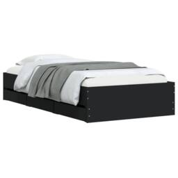 Berkfield Home Bed Frame with Drawers without Mattress Black 90x190 cm Single - thumbnail 3