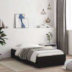 Berkfield Home Bed Frame with Drawers without Mattress Black 90x190 cm Single - thumbnail 2