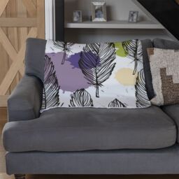 Benjamin Tate Design Spotted Coloured Feather Blanket in Natural - Size: 120 cm x 150 cm - thumbnail 2