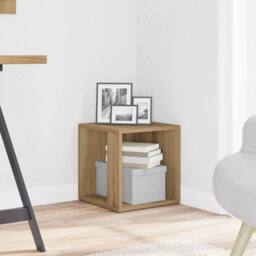 Berkfield Home Side Table Artisan Oak 33x33x34 cm Engineered Wood in Brown - Size: 33 x 33 x 34 cm - thumbnail 3