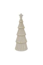 KDMD Large Alora Ceramic Snowy Tree with Star - Winter Decor Centerpiece in Brown - thumbnail 2