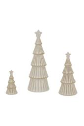KDMD Large Alora Ceramic Snowy Tree with Star - Winter Decor Centerpiece in Brown - thumbnail 3