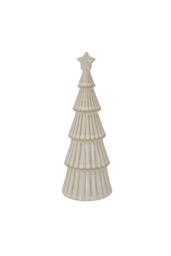KDMD Large Alora Ceramic Snowy Tree with Star - Winter Decor Centerpiece in Brown