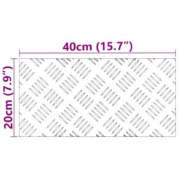 Berkfield Home Aluminium Checker Plates - 2 Pack, Non-Slip, 40x20 cm in Silver - Size: Medium - thumbnail 6