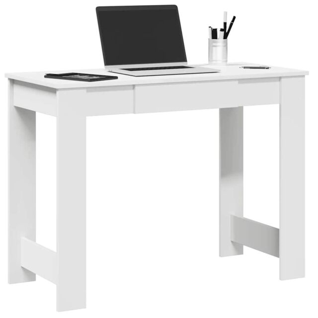 Berkfield Home Desk White 100x45x75 cm Engineered Wood - Size: 100 x 45 x 75 cm - image 1