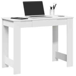 Berkfield Home Desk White 100x45x75 cm Engineered Wood - Size: 100 x 45 x 75 cm - thumbnail 1
