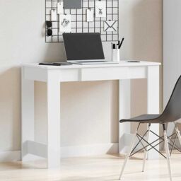 Berkfield Home Desk White 100x45x75 cm Engineered Wood - Size: 100 x 45 x 75 cm - thumbnail 3