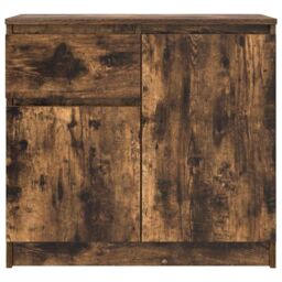 Berkfield Home Sideboard with Drawer Smoked Oak 71x35x65 cm Engineered Wood in Brown - Size: 71 x 35 x 65 cm - thumbnail 6