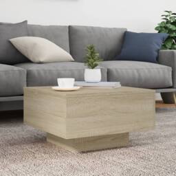 Berkfield Home Coffee Table Sonoma Oak 55x55x31 cm Engineered Wood in Brown - Size: 55 x 55 x 31 cm - thumbnail 3