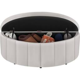 tectake Upholstered Bench Moon in Taupe - thumbnail 3