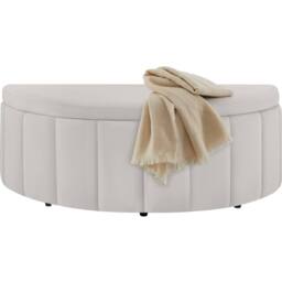 tectake Upholstered Bench Moon in Taupe - thumbnail 2