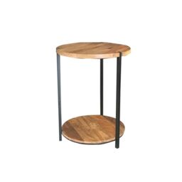Jaipur Furniture Ltd Ravi Double Round Top Table - Mango Wood/Iron - L46 x W46 x H60 cm - Mango Light Finish in Brown - thumbnail 1