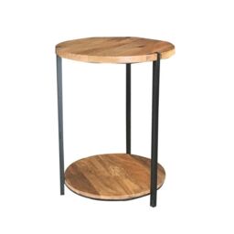 Jaipur Furniture Ltd Ravi Double Round Top Table - Mango Wood/Iron - L46 x W46 x H60 cm - Mango Light Finish in Brown - thumbnail 2