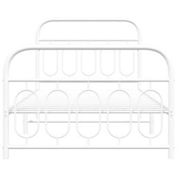 Berkfield Home Metal Bed Frame without Mattress with Footboard White 100x200cm - Size: 100x200 cm - thumbnail 4