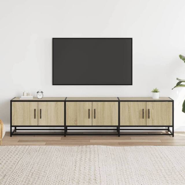 Berkfield Home TV Cabinet Sonoma Oak 180x35x41 cm Engineered Wood in Light Tan - Size: 180 x 35 x 41 cm - image 1