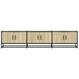 Berkfield Home TV Cabinet Sonoma Oak 180x35x41 cm Engineered Wood in Light Tan - Size: 180 x 35 x 41 cm - thumbnail 4
