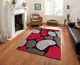 Smart Living Modern Hand Carved Multicolour Soft Thick Area Rug - Stone in Black - Size: 160 cm x 230 cm - thumbnail 1