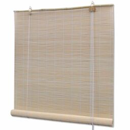 Berkfield Home Bamboo Roller Blinds 2 pcs 120x160 cm Natural in Beige - thumbnail 2