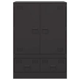 Berkfield Home Highboard Black 67x39x95 cm Steel - Size: 67 x 39 x 95 cm - thumbnail 6