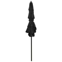 Berkfield Home 3-Tier Parasol with Aluminium Pole Black 2x2 m - thumbnail 4