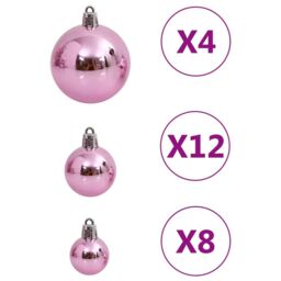 Berkfield Home 111 Piece Christmas Bauble Set Pink Polystyrene - thumbnail 6