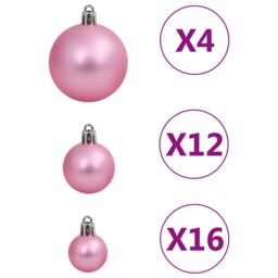 Berkfield Home 111 Piece Christmas Bauble Set Pink Polystyrene - thumbnail 5