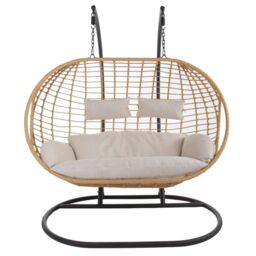 Charles Bentley Double Hanging Swing Chair Seat H196 x D117 x W167cm Natural - thumbnail 6