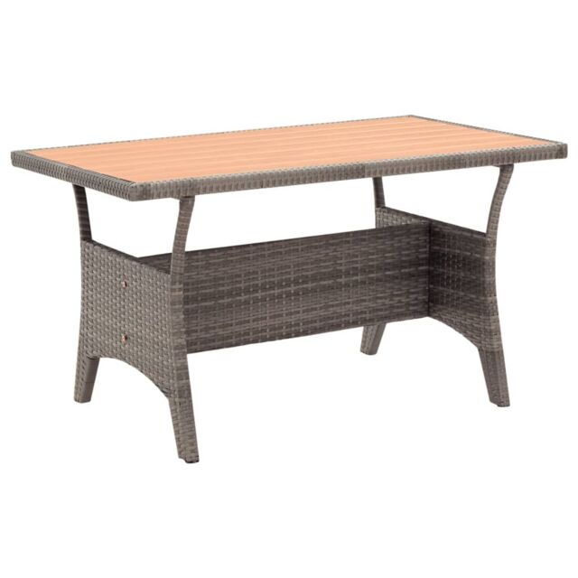 Berkfield Home Garden Table Grey 120x70x66 cm Poly Rattan - Size: 120 x 70 x 66 cm - image 1