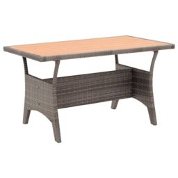 Berkfield Home Garden Table Grey 120x70x66 cm Poly Rattan - Size: 120 x 70 x 66 cm - thumbnail 1